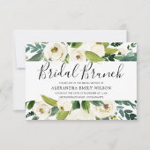 Invitation Belle Fleurs blanches Fête des mariées verte Brunc (Devant)