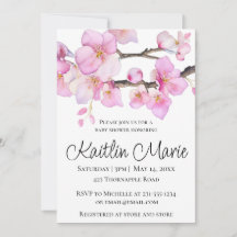 Belle fleurs de cerisier rose script de calligraph