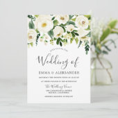 Invitation Belle Fleurs de Mariage Blanc Toutes les saisons I (Debout devant)