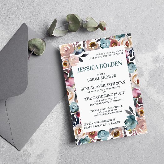 Invitation Belle floraison florale Fête des mariées de printe