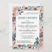 Invitation Belle floraison florale Fête des mariées de printe (Devant)