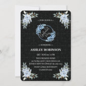 Invitation Belle Floral bleu Graduate Photo Party (Dos)