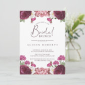 Invitation Belle Floral Bourgogne Bridesmaids Brunch (Debout devant)