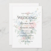Invitation Belle Floral Neutre Élégant Mariage (Devant / Derrière)