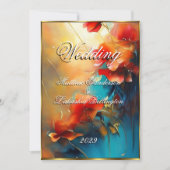Invitation Belle florale colorée Mariage moderne (Devant)