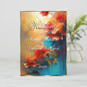 Invitation Belle florale colorée Mariage moderne (Debout devant)