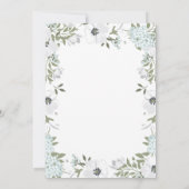 Invitation Belle florale grise et blanche | Baptême (Dos)