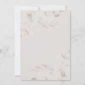 Invitation Belle florale neutre avec Mariage Monograms (Dos)