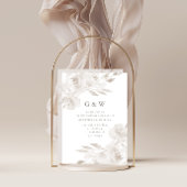 Invitation Belle florale neutre avec Mariage Monograms