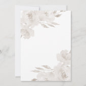 Invitation Belle florale neutre avec Mariage Monograms (Dos)