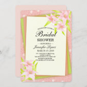 Invitation Belle florale rosée (Devant / Derrière)