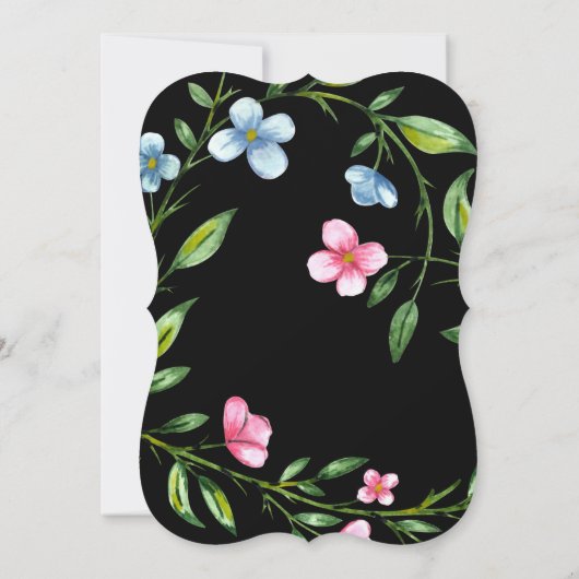 Invitation Belle Flore avec Mariage de typographie Whimsical (Dos)