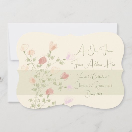 Invitation Belle Flore Avec Vert (Dos)