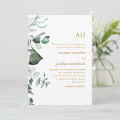 Invitation Belle Flore Blanche et Verdure Monogram Invit (Debout devant)