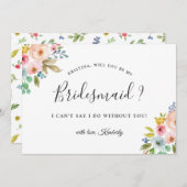 Invitation Belle Flore Chic Vous Serez Ma Femme D'Accueil (Devant / Derrière)