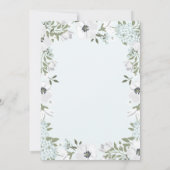 Invitation Belle flore grise et blanche sur bleu| Baptême (Dos)