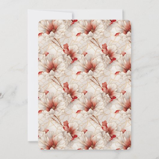 Invitation Belle Flore Rouge Blanc (Dos)