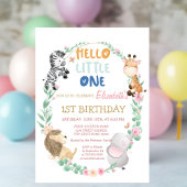 Invitation Belle Forêt Animaux rayés 1er Anniversaire