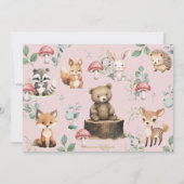 Invitation Belle forêt Animaux Sauvages Un 1er anniversaire P (Dos)