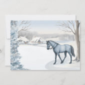 Invitation Belle forêt d'hiver Snowy White Horse Anniversaire (Dos)