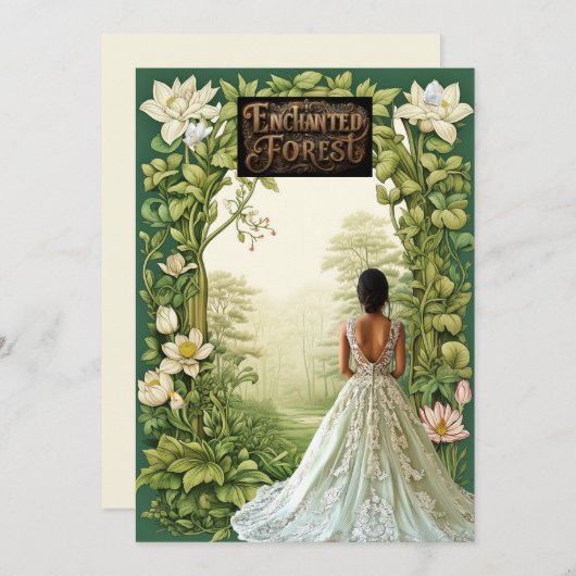 Invitation Belle forêt enchantée Sweet 16 (Devant / Derrière)