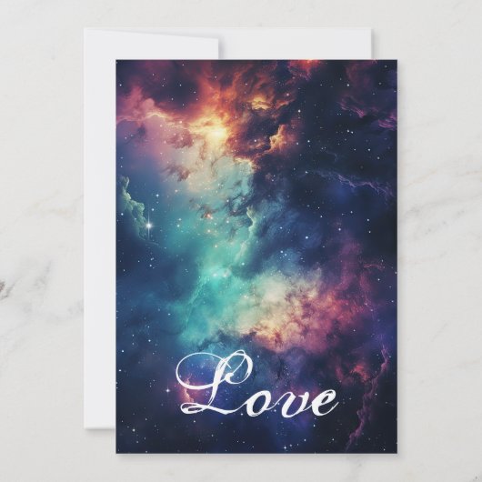 Invitation Belle Galaxy Celestial Sous les étoiles Mariage (Dos)