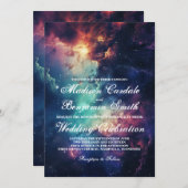 Invitation Belle Galaxy Celestial Sous les étoiles Mariage (Devant / Derrière)