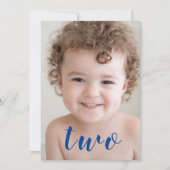 Invitation Belle Garçon FILLE 2e anniversaire de fête Photo B (Devant)