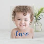 Invitation Belle Garçon FILLE 2e anniversaire de fête Photo B (Debout devant)