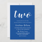 Invitation Belle Garçon FILLE 2e anniversaire de fête Photo B (Dos)