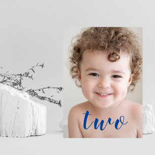 Invitation Belle Garçon FILLE 2e anniversaire de fête Photo B