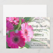 Invitation Belle Gerbera rose marguerite Fête des mariées flo (Devant / Derrière)