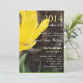 Invitation Belle graduation de fleur de tulipe jaune (Debout devant)
