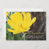 Invitation Belle graduation de fleur de tulipe jaune (Dos)