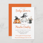 Invitation Belle Halloween Baby shower à thème (Devant / Derrière)