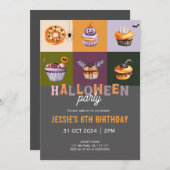 Invitation Belle Halloween Trick ou traitement Anniversaire I (Devant / Derrière)