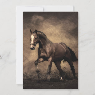 Invitation Belle housse de coussin de cheval brun