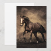 Invitation Belle housse de coussin de cheval brun (Devant / Derrière)