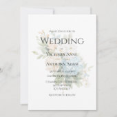 Invitation Belle Hydrangée Bleue Élégante Mariage (Devant)