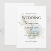 Invitation Belle Hydrangée Bleue Élégante Mariage (Devant / Derrière)