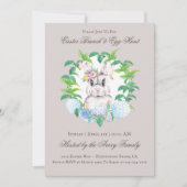 Invitation Belle Lapin Floral Wreath Brunch & Egg Hunt (Devant)