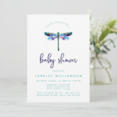 Invitation Belle libellule, baby shower (Debout devant)