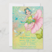 Invitation Belle libellule blanche turquoise Whimsical Annive (Devant)