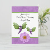 Invitation Belle libellule et Baby shower de fleurs Invitatio (Debout devant)