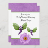 Invitation Belle libellule et Baby shower de fleurs Invitatio (Devant / Derrière)