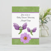 Invitation Belle libellule et Baby shower de fleurs Invitatio (Debout devant)