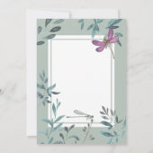Invitation Belle libellule et jardin Mariage de verdure (Dos)