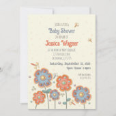 Invitation Belle libellule floraleBaby shower d'inspirité (Devant)