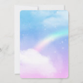 Invitation Belle licorne avec Baby shower Rainbow Mane (Dos)