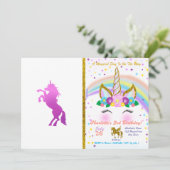 Invitation Belle licorne - Choisir la couleur arrière - plan (Debout devant)